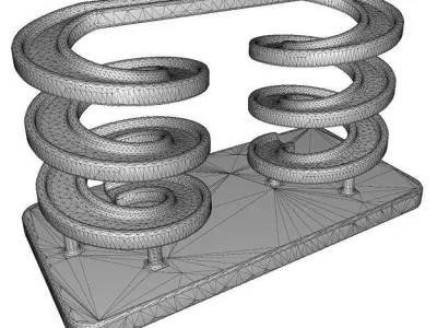 Spectacular Spiral Bridge Low-poly 3D model