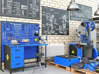 Mechanical press - Collection for industrial interior one 3D model