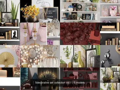 5decorative set collection vol 1 3D Model Pack