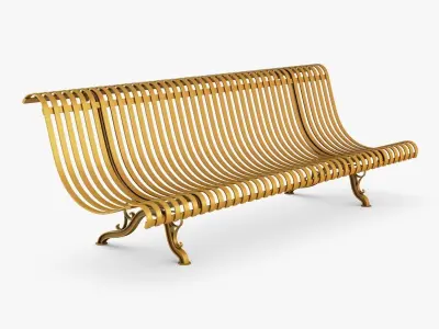 Bench v 1 golden metal 3D model