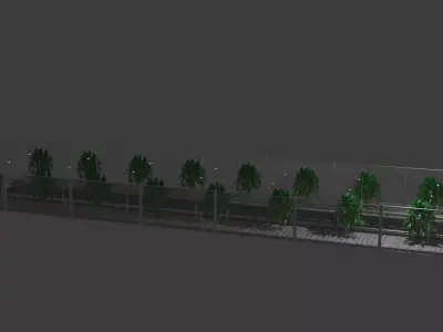 Nighttime Urban Street Scene  3D Road Environment  3D model