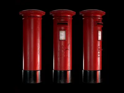 British Style Street Asset Pack Low-poly 3D model