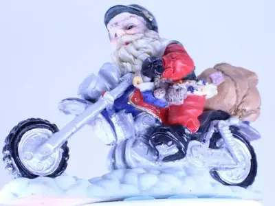 SANTA figurine of riding motorcycle 3D model