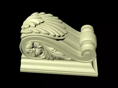 carved pilaster 3D model 11