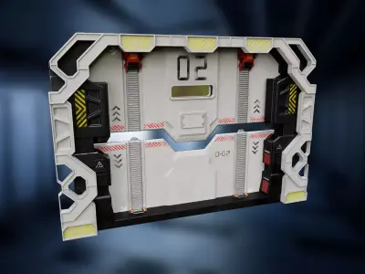 Scifi Spacebase Door 3D model PBR Low-poly 3D model