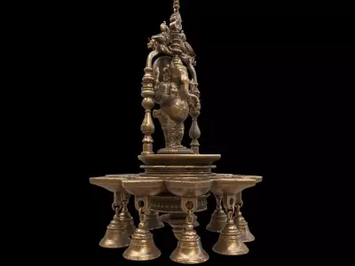 god ganesha oil lamp 3D model