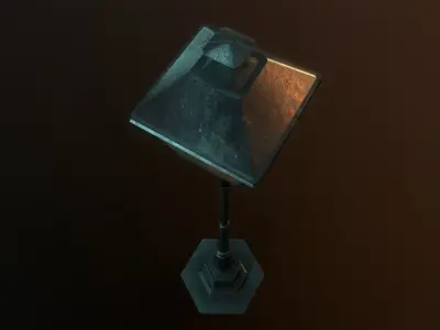 Street Lamp Low-poly 3D model 10