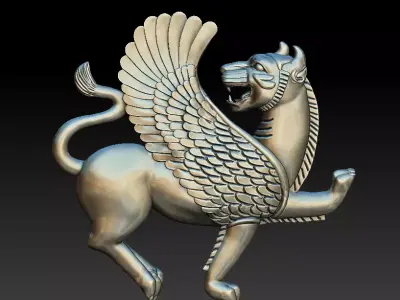 kanat aslan kolye Grifon 3D print model