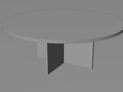 Round wooden table 3D model