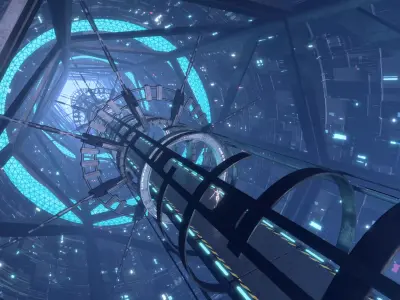 scifi space Corridor  Bridge Tunnel 3D model