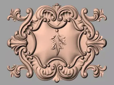 Door flower relief model STL format for CNC carving E486 3D model