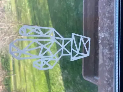 cactus hamsa hand window decal 3D model