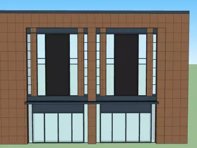 exterior cladding brick window 3d model 3D model