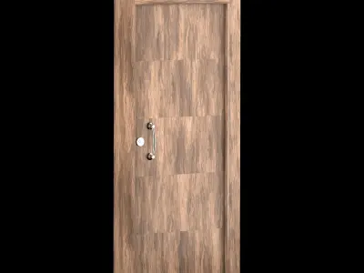 Interior-exterior Wooden Door 3D model 3