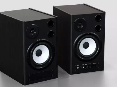 Pair of Speakers Low-poly 3D model
