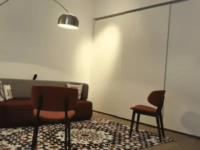 kitchen living room with two chairs and lamp Free 3D model