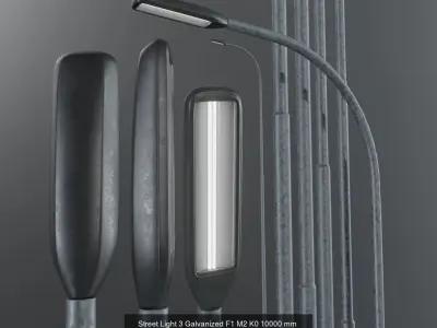 Street Light 3 Galvanized Package