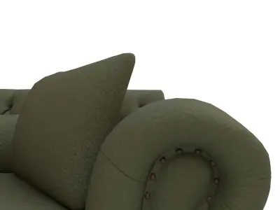 Eva Green Velvet Sofa 3D model
