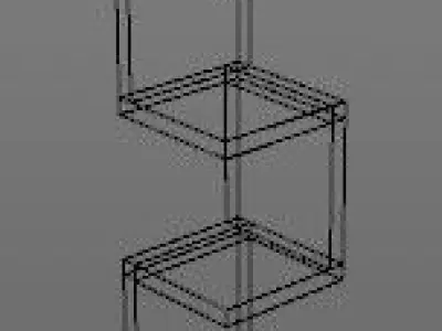 Shelves three tier shelf 3D model
