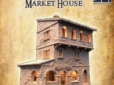 Caribbean Market House Tabletop Terrain 28 MM 3D print model