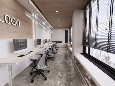 office and kitchen 3D model