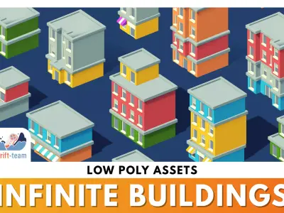 Infinite Buildings - Low Poly Assets Low-poly 3D model