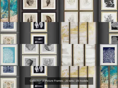 Collection of Picture Frames - 20 sets 3D Model Pack 13