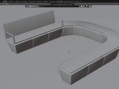 Street Bench 03 3D model