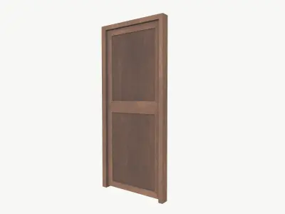 Wooden door Low-poly 3D model
