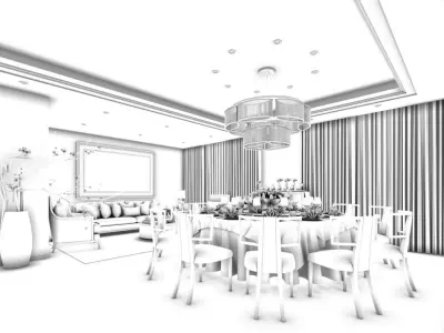 Business Restaurant - Coffee - Banquet  64 3D model