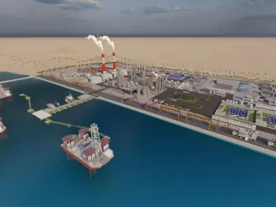 Petrochemical-Complex and Oil Gas Rig-Refinery power plant 3D model
