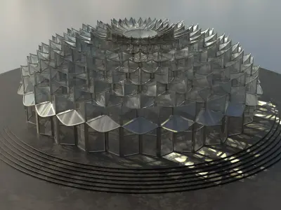 Flower Glass Dome 3D model