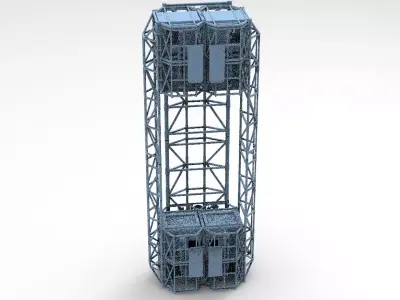Sci Fi Ship Docking Gridding 4 3D model