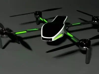 Futuristic Drone Concept  Low-poly 3D model