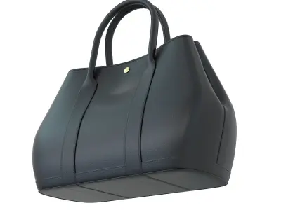 Hermes Garden Party Bag Black Leather Low-poly 3D model