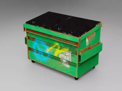 Trash Bin Free low-poly 3D model shop