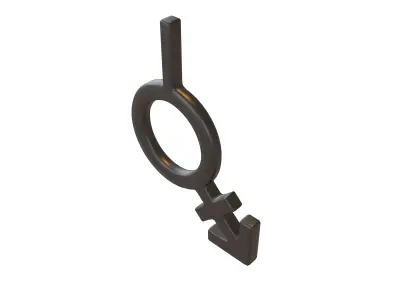 Bigender Gender Symbol v4 001 Low-poly 3D model