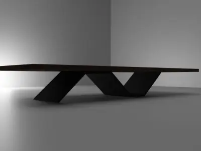 Modern desk Low-poly 3D model