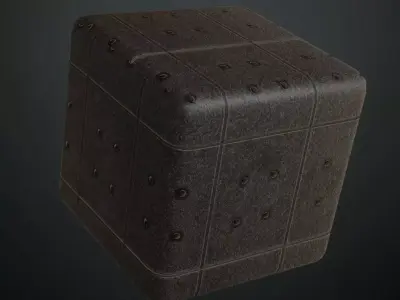 Heavy Industrial Bolted Cast Metal Plate PBR Seamless Texture