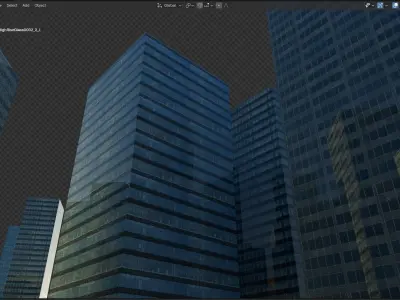 High rise buildings Low-poly 3D model