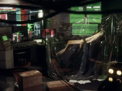 CyberPunk Laboratory-Research Center Interior Kitbash Low-poly 3D model