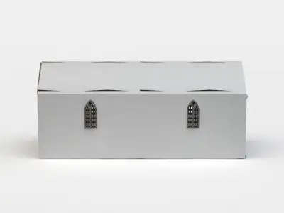 Corridor box with two doors Low-poly 3D model
