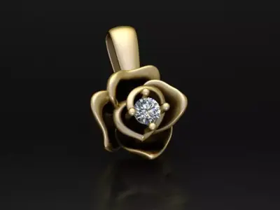 Rose Pendant 3D print model
