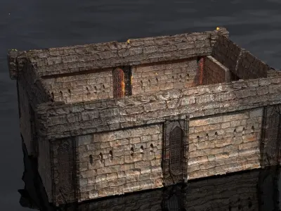 Lizard Town Hall Walls 3D model