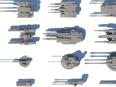 Sci-fi Guns Set model 3D model
