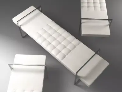 Tech bench with metal frame 3D model