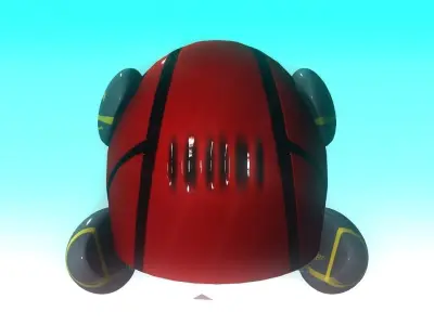 Sci-Fi 4 Protection Pads Helmet Low-poly 3D model
