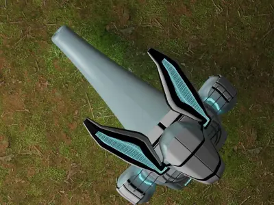 z-508-x futuristic robot in grass 3D model