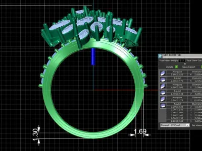 Diamond Ring for Women 3D print model 7