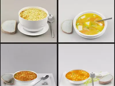 Food collection soup  3D model